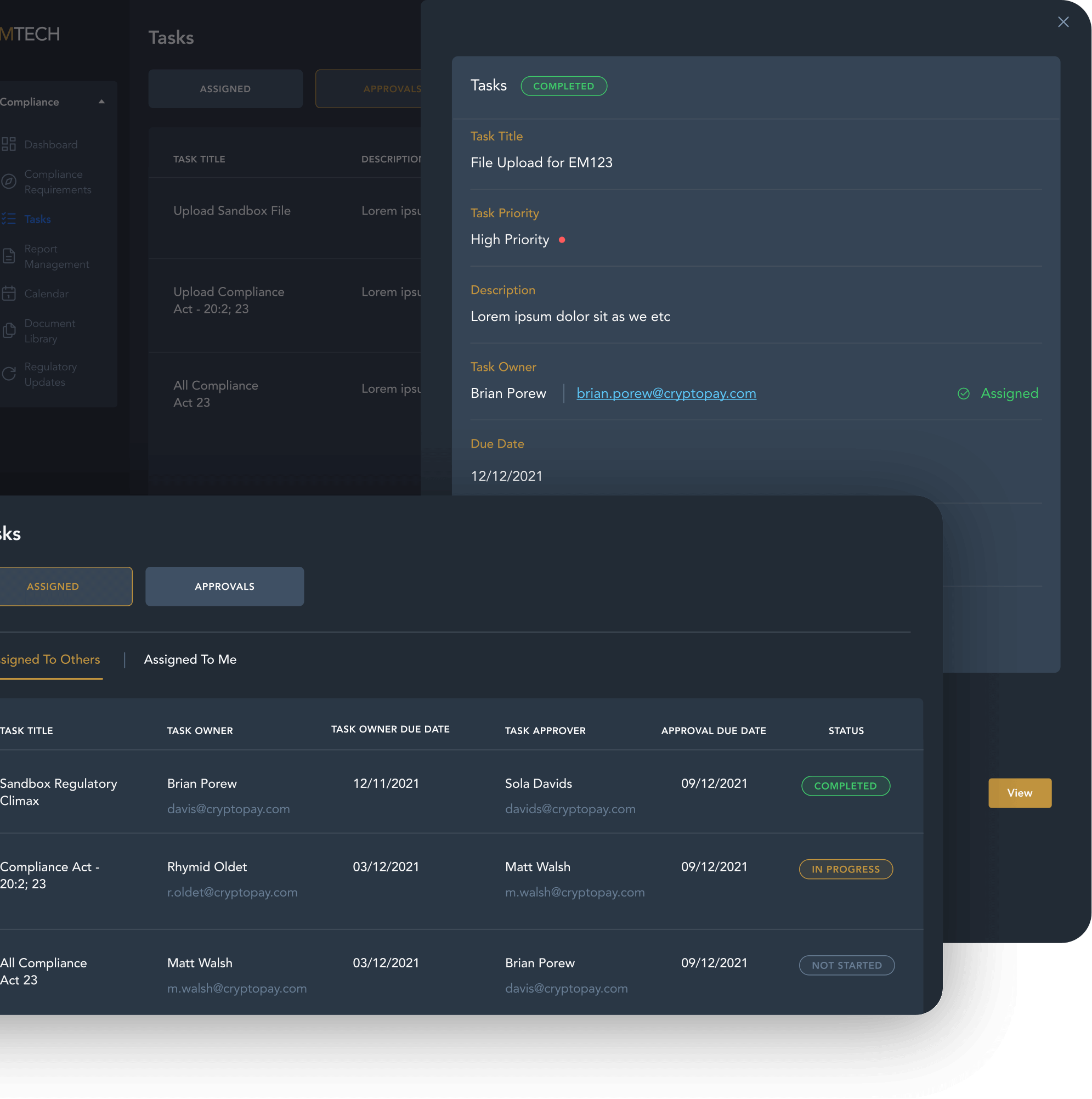 beyond compliance dashboard